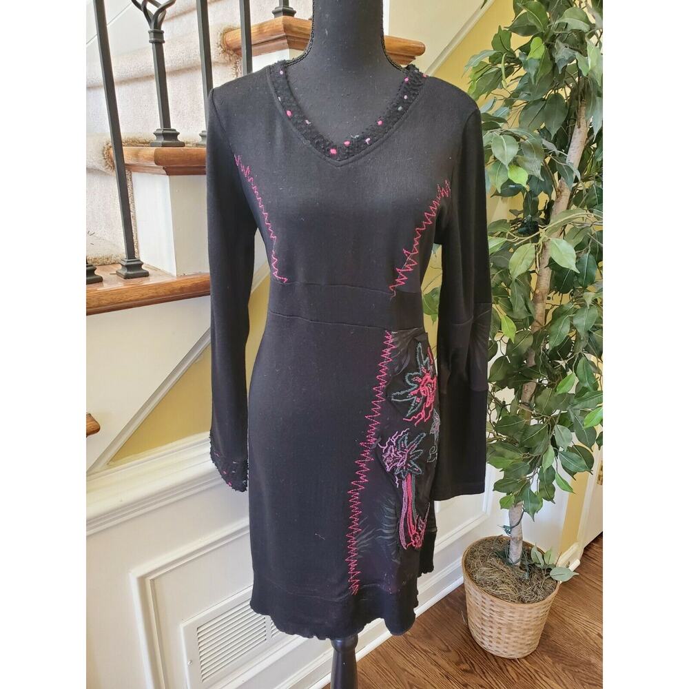 Emma G Brown Long Sleeve Flared Dress Large